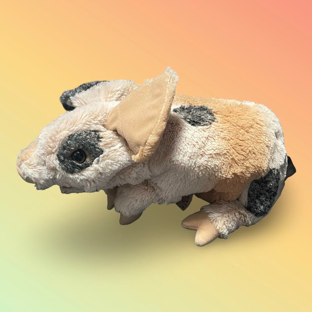 Folkmanis Grunting Pig Hand Puppet 14" Interactive Sound Plush Gray Pink White